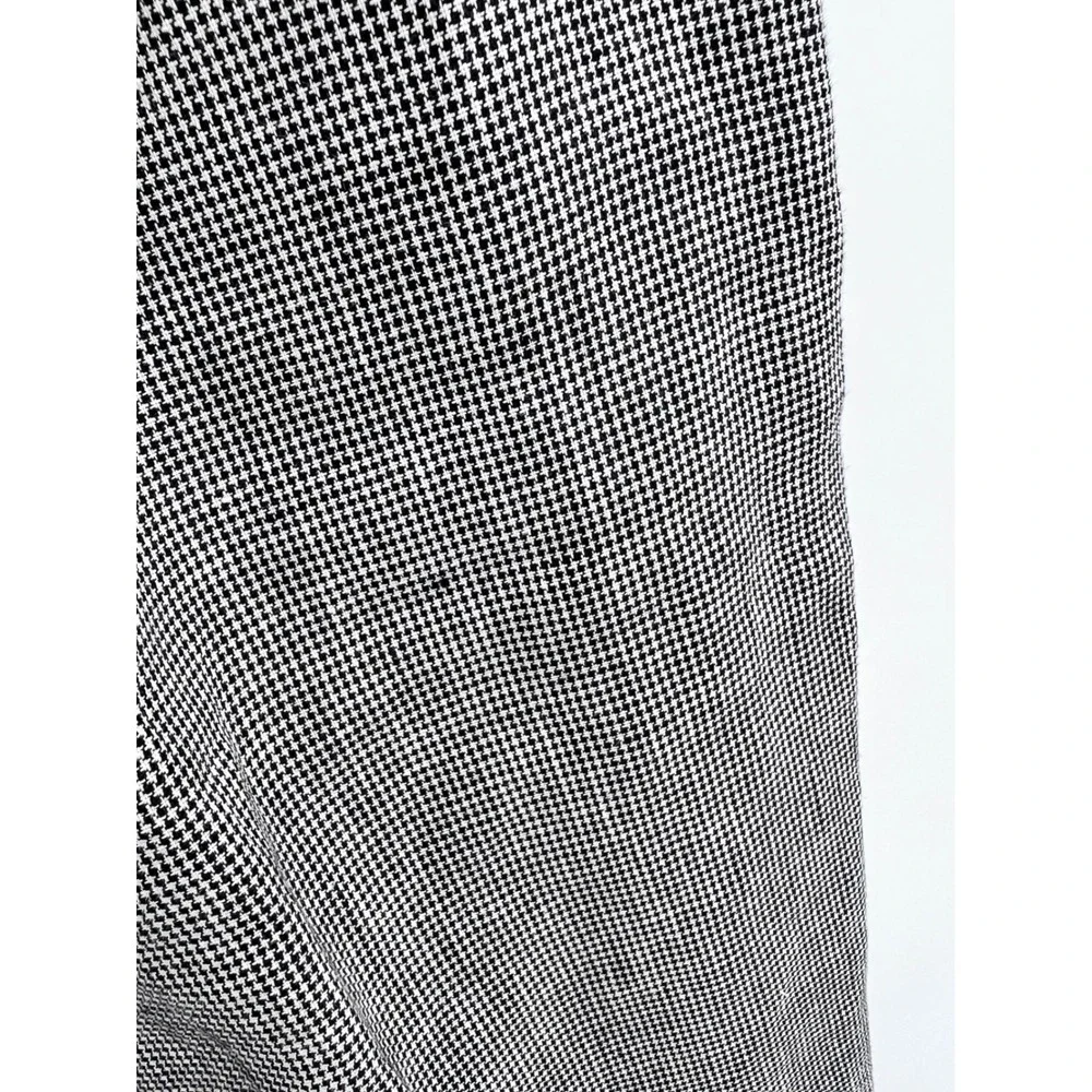 Talbots Vintage‎ Irish Linen Pants Size 10 Black White Houndstooth Straight Leg